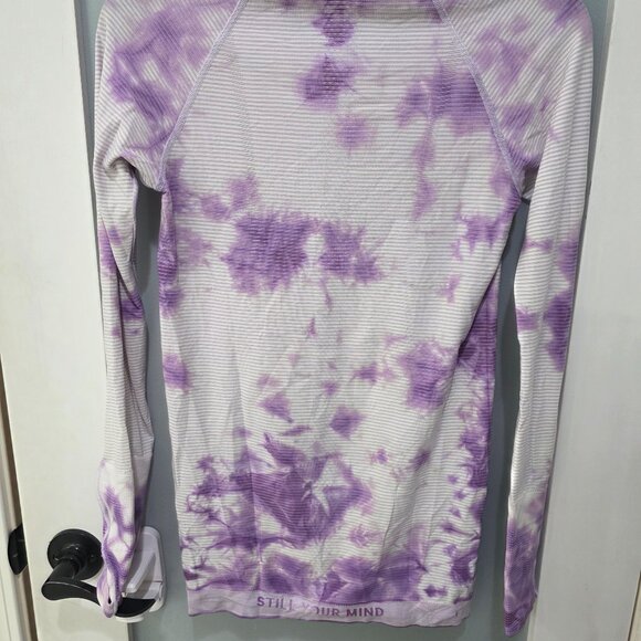 Lululemon Tie Dye Long Sleeve Shirt Women’s 6 Purple White - Picture 10 of 12